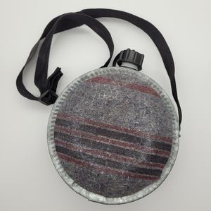 Vintage wool panel galvanized metal western cowboy desert canteen